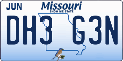 MO license plate DH3G3N