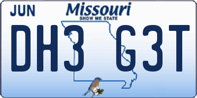 MO license plate DH3G3T