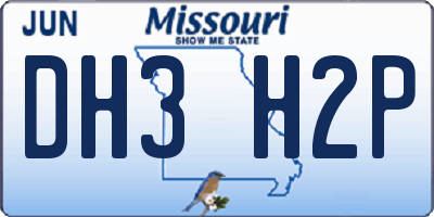 MO license plate DH3H2P