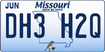 MO license plate DH3H2Q