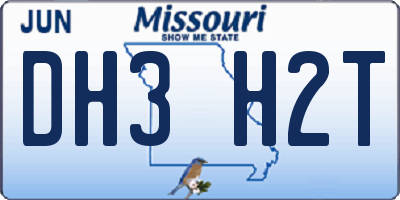 MO license plate DH3H2T