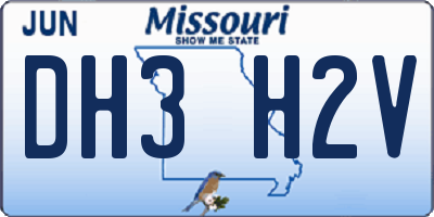 MO license plate DH3H2V