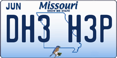 MO license plate DH3H3P