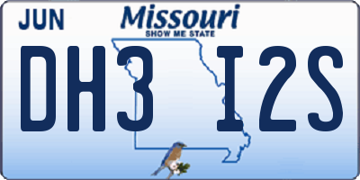 MO license plate DH3I2S