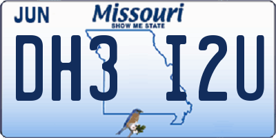 MO license plate DH3I2U