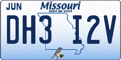 MO license plate DH3I2V