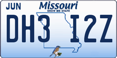 MO license plate DH3I2Z