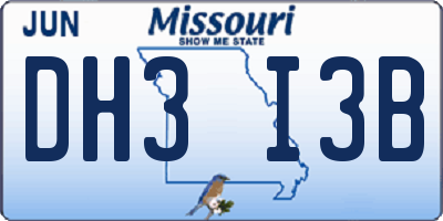 MO license plate DH3I3B