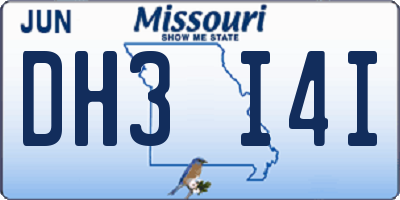 MO license plate DH3I4I