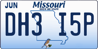 MO license plate DH3I5P
