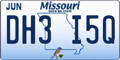 MO license plate DH3I5Q