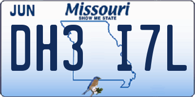 MO license plate DH3I7L