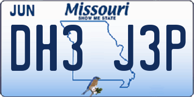 MO license plate DH3J3P