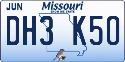 MO license plate DH3K5O