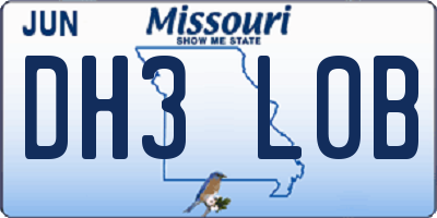 MO license plate DH3L0B