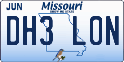 MO license plate DH3L0N