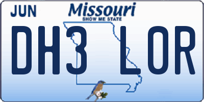 MO license plate DH3L0R