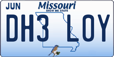 MO license plate DH3L0Y