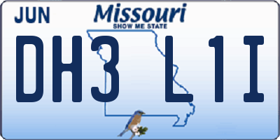 MO license plate DH3L1I