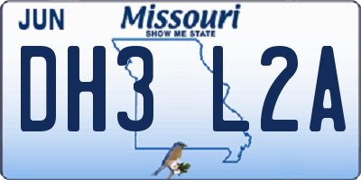 MO license plate DH3L2A