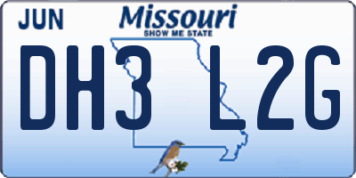 MO license plate DH3L2G