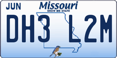 MO license plate DH3L2M