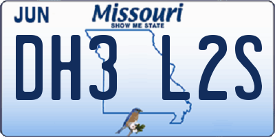 MO license plate DH3L2S