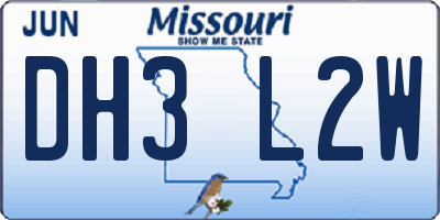MO license plate DH3L2W