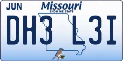 MO license plate DH3L3I