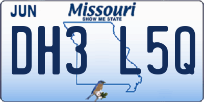 MO license plate DH3L5Q