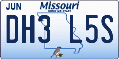 MO license plate DH3L5S