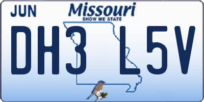 MO license plate DH3L5V