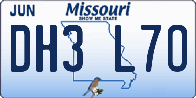 MO license plate DH3L7O