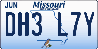 MO license plate DH3L7Y
