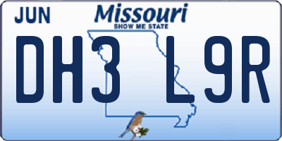 MO license plate DH3L9R