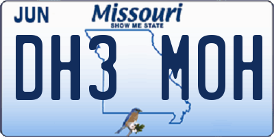 MO license plate DH3M0H