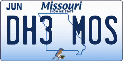 MO license plate DH3M0S