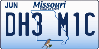 MO license plate DH3M1C