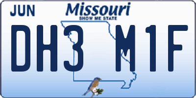 MO license plate DH3M1F