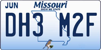 MO license plate DH3M2F