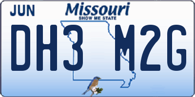 MO license plate DH3M2G