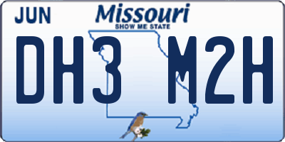 MO license plate DH3M2H