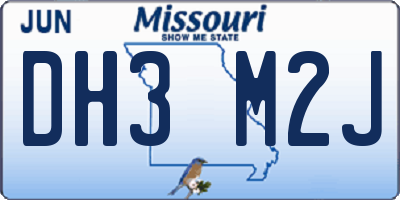 MO license plate DH3M2J