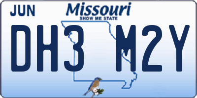 MO license plate DH3M2Y