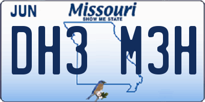 MO license plate DH3M3H