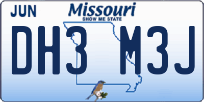 MO license plate DH3M3J
