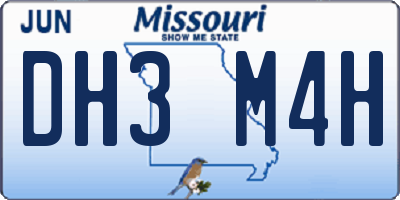 MO license plate DH3M4H