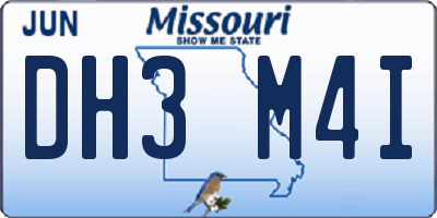 MO license plate DH3M4I
