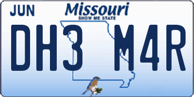 MO license plate DH3M4R
