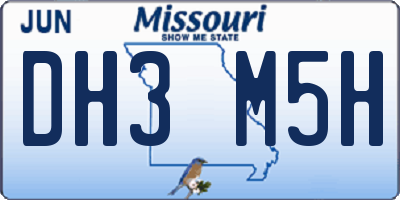 MO license plate DH3M5H